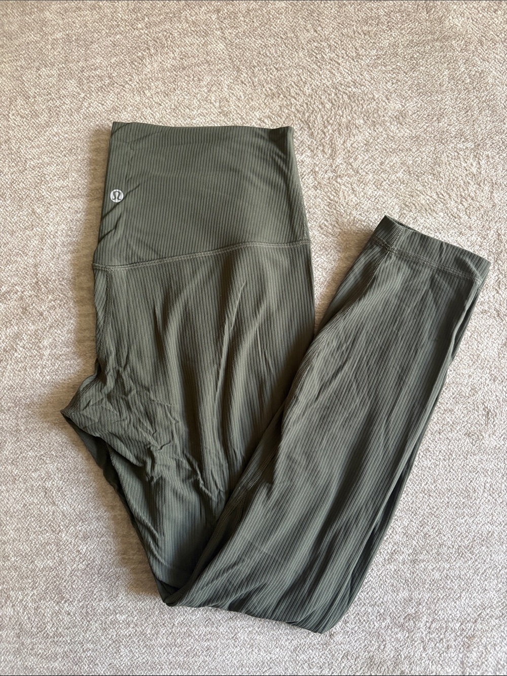 lululemon athletica Olive Green Ribbed Leggings